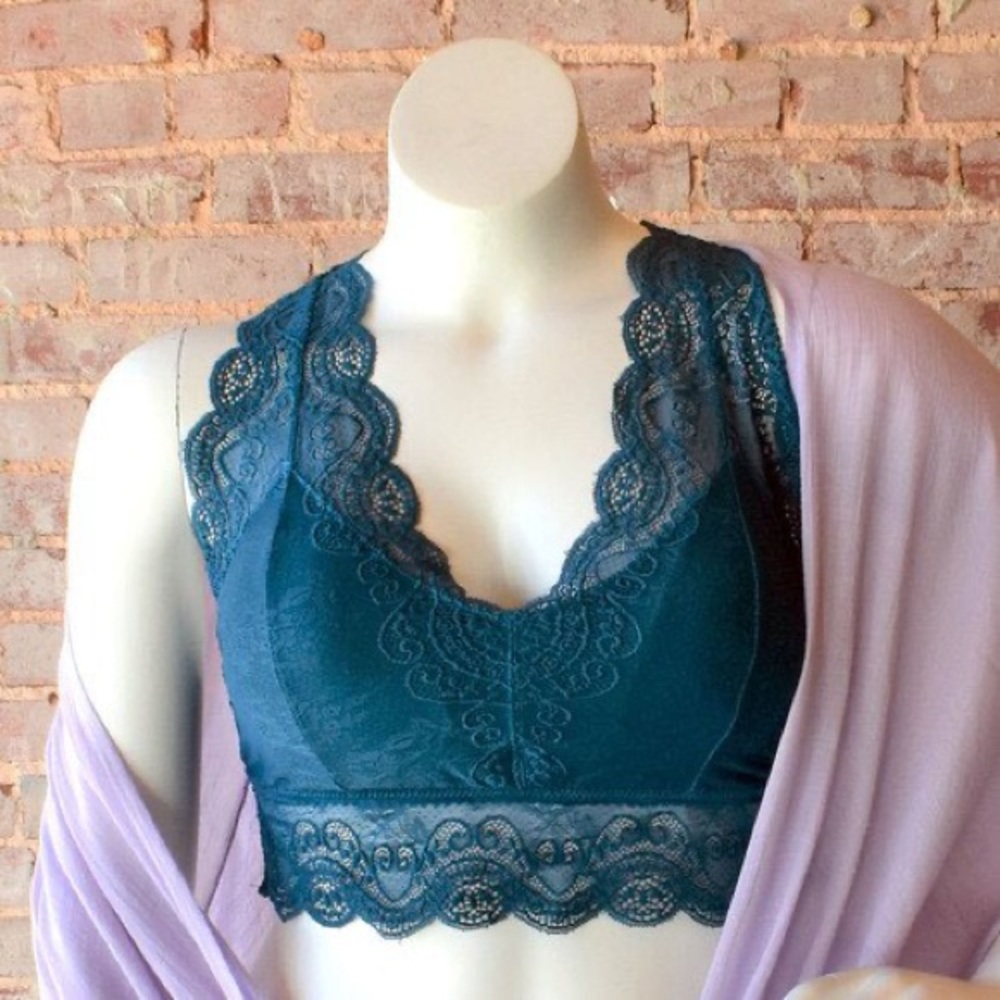 Plus Size Curvy (1X,2X,3X) Teal Racerback Bralette